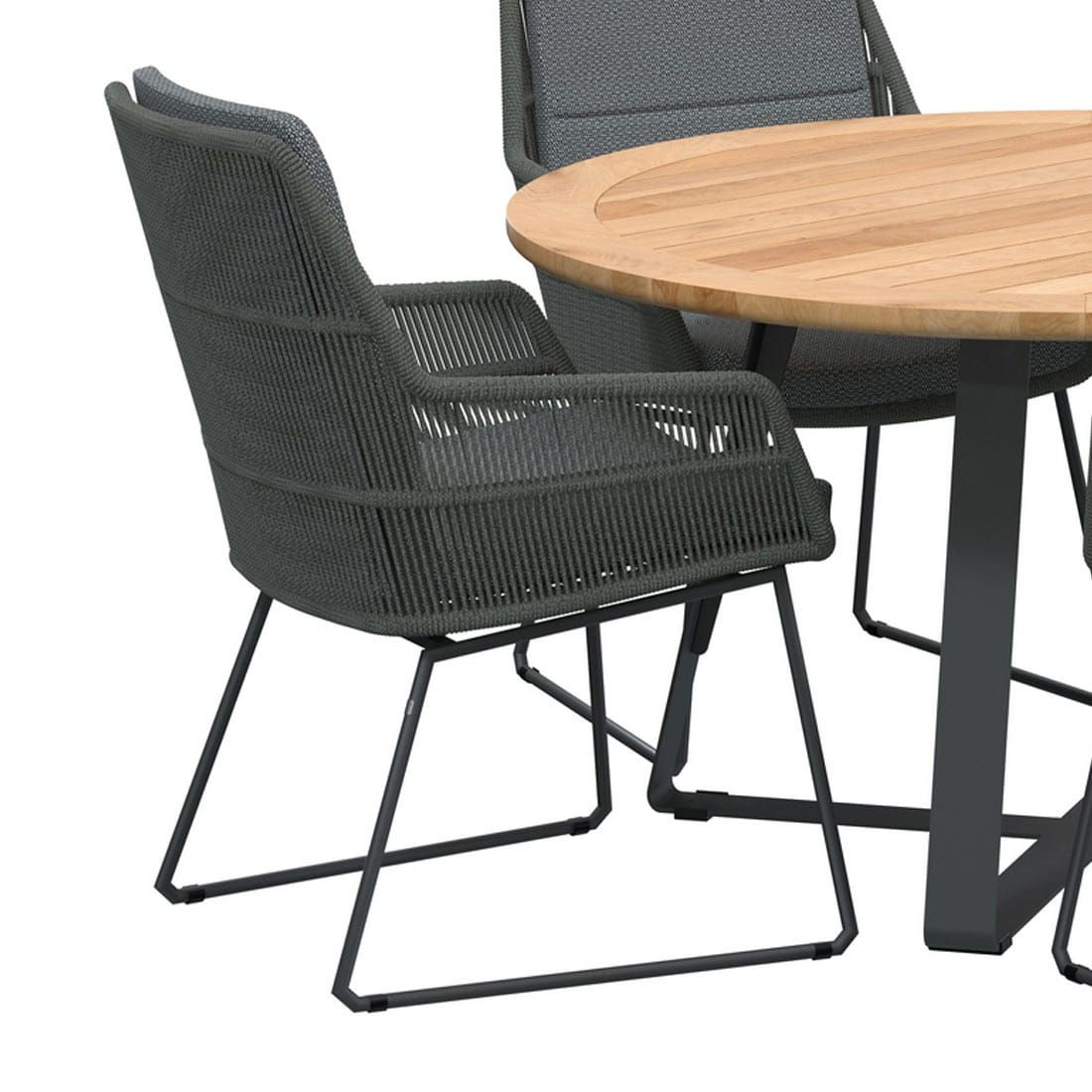 4Seasons Valencia Gartenmöbelset 5-tlg. mit Tisch Ø130cm
