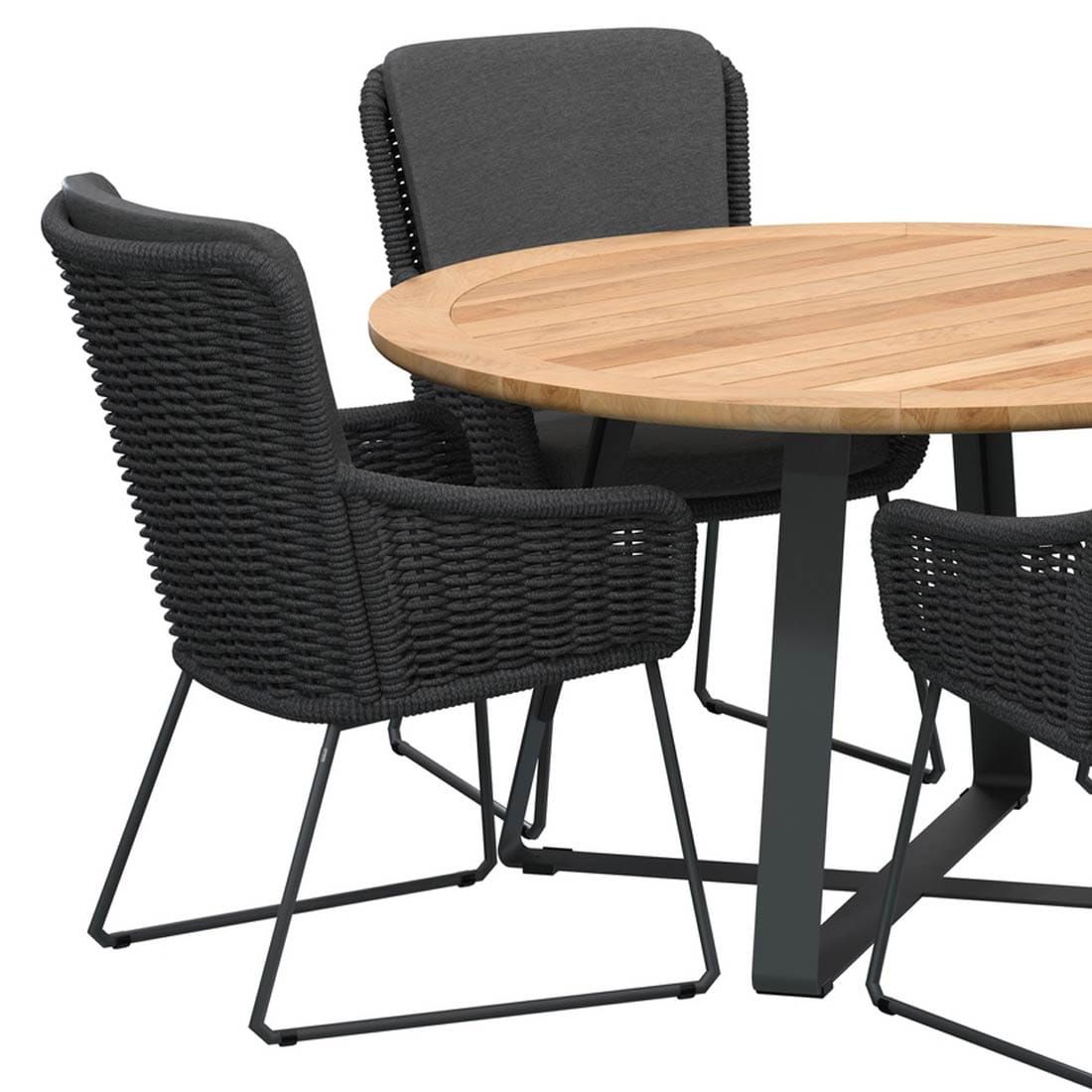 4Seasons Wing Gartenmöbelset 5-tlg. mit Tisch Ø130cm