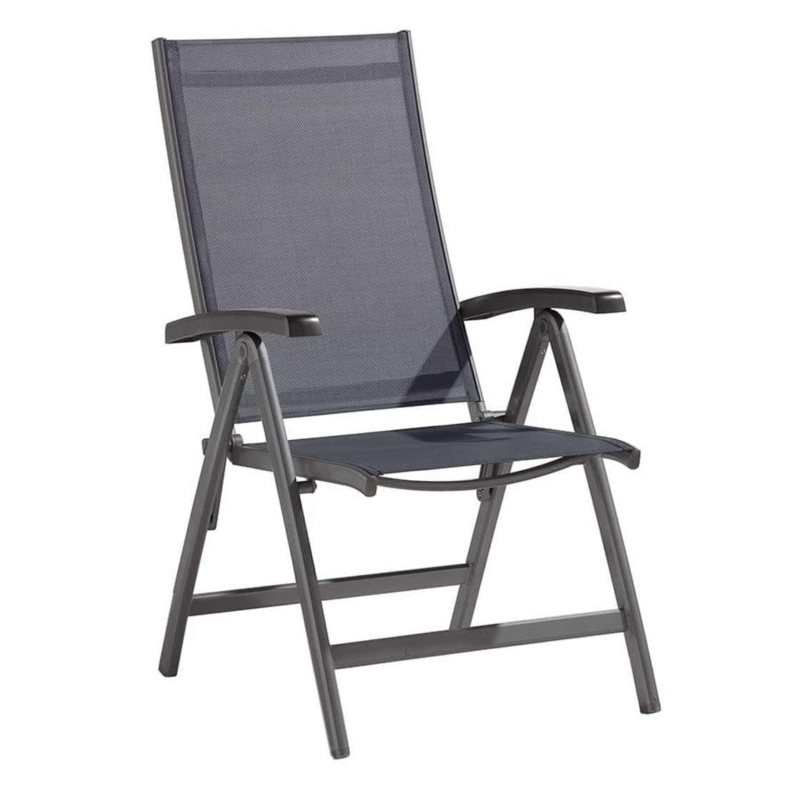 Sieger Bodega Stapelrollliege – Aluminiumgestell, Grau, 194x75x102 Cm, 6-fach Verstellbare Lehne, Wetterfest, Stapelbar