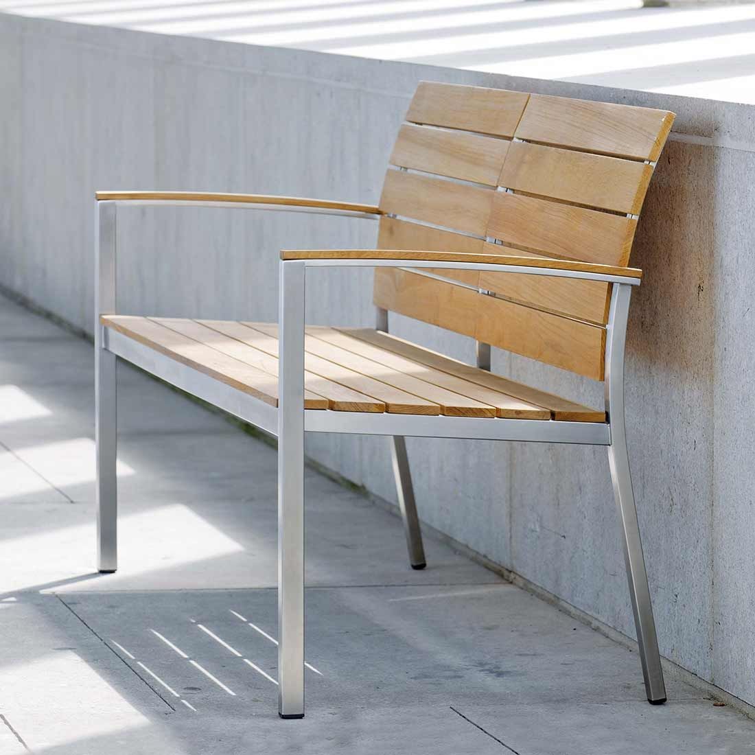 Stern Savona Sitzer-Bank Edelstahl/Teak