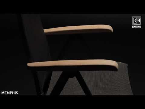 Kettler Memphis Klappsessel Aluminium/Textilene mit Teak-Armlehnen