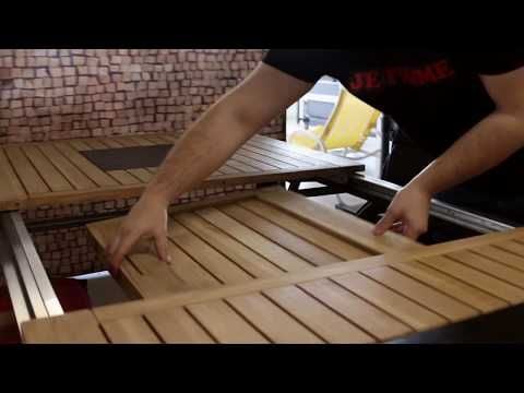 OUTLIV. Davos Ausziehtisch 180/240x100 cm Aluminium/Teak