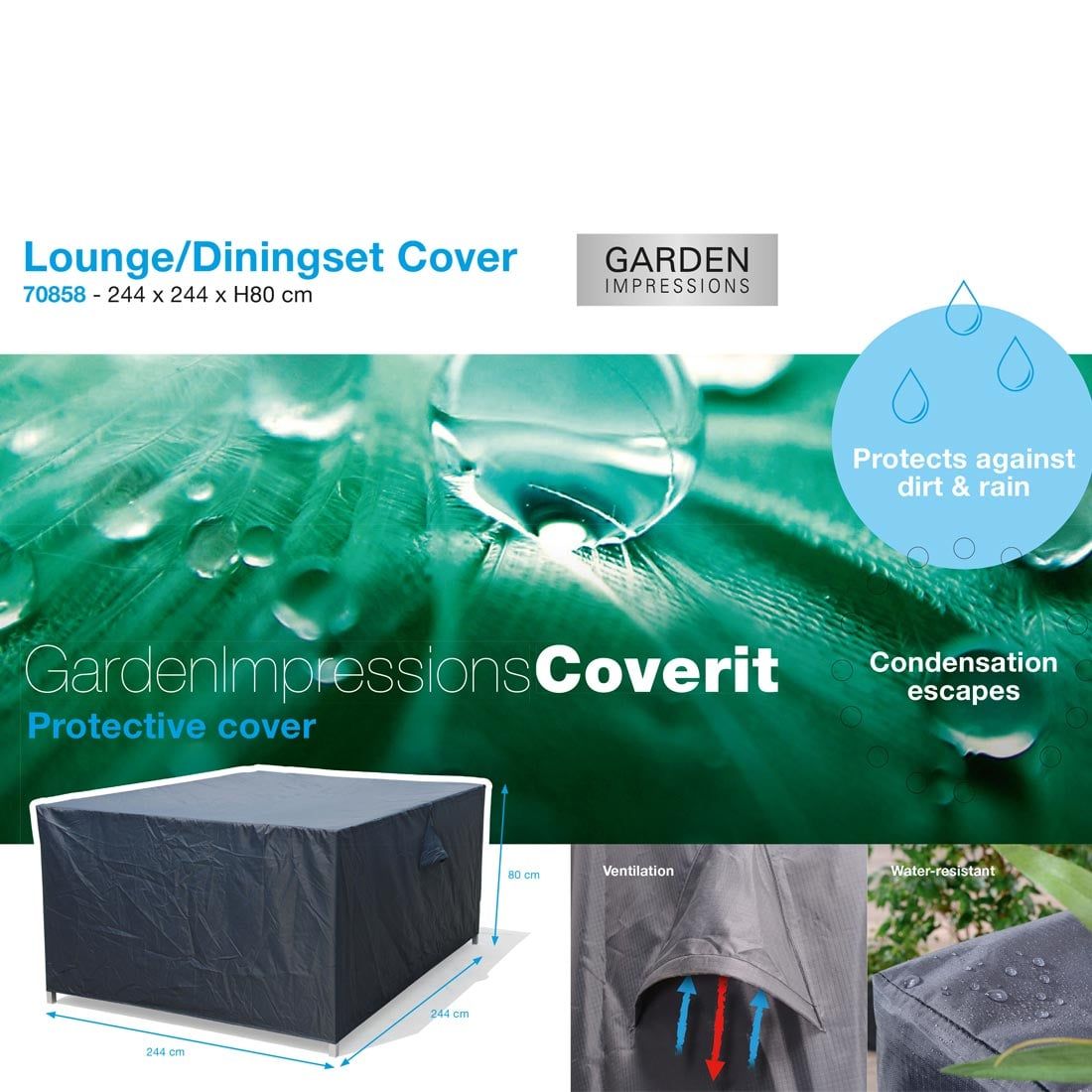Garden Impressions Coverit Schutzhülle für Loungegruppen 244x244x80cm