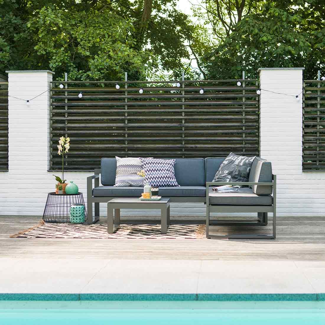 Hartman Perpignan Ecklounge 3-teilig Aluminium/Polster