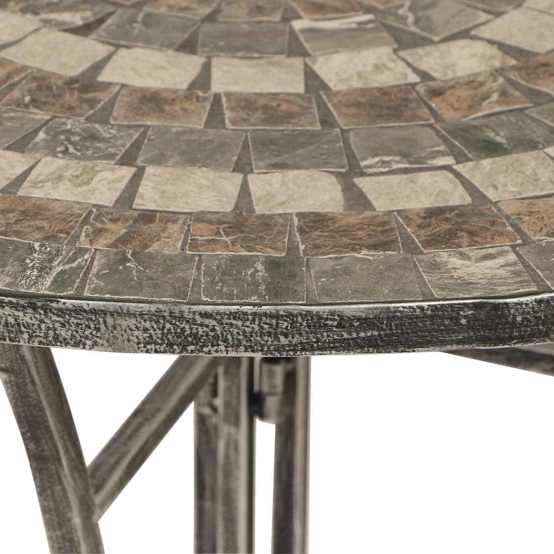 Siena Garden Felina Anstelltisch 69x35x71cm Eisen/Naturstein-Mix