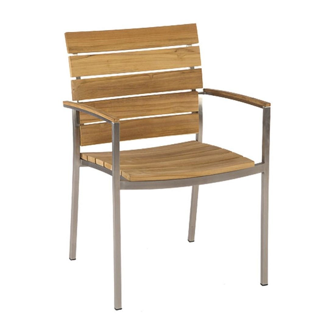 Stern Savona Stapelsessel 6-teiliges Gartenmöbelset mit Teakholz Tisch 160x90cm