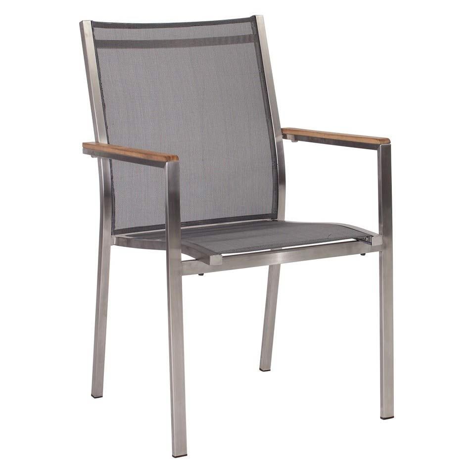 Stern Cardiff Stapelsessel 5-teiliges Gartenmöbelset mit Ausziehtisch Granada 160/210x90cm