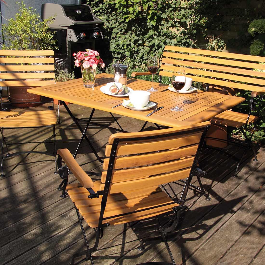 Acamp Lindau Biergartensessel Eisen/Akazie