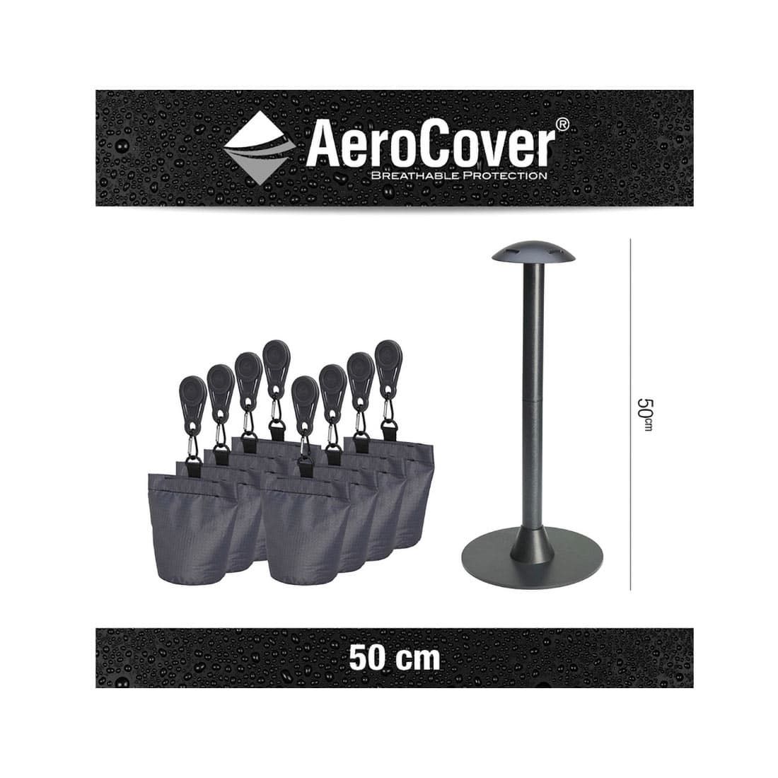 AeroCover Abstandshalter plus 8 Sandsäcke (unbefüllt) und Clips