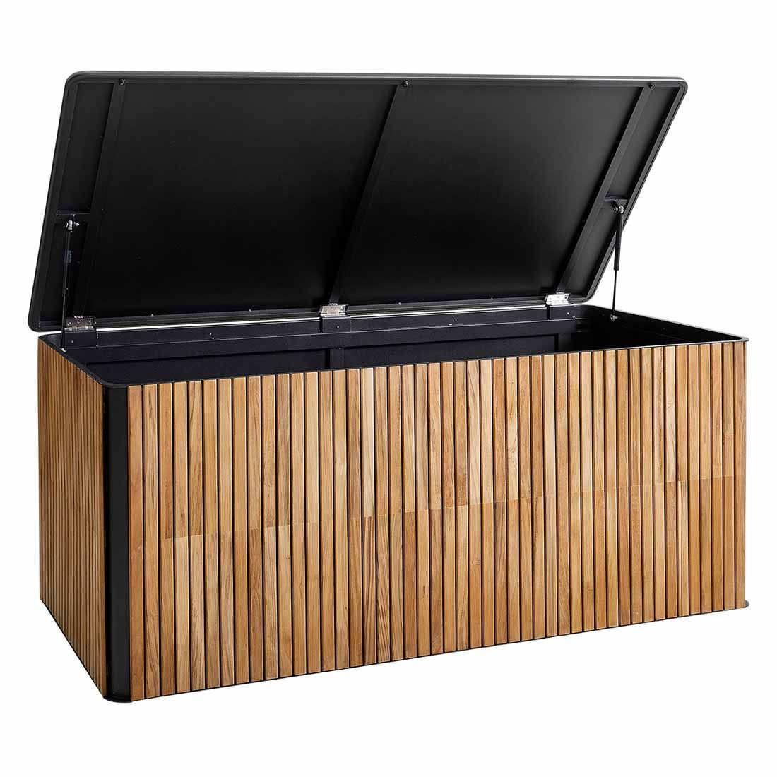 CaneLine Combine Gartenbox groß Teak/Aluminium Natur/Lava Grey