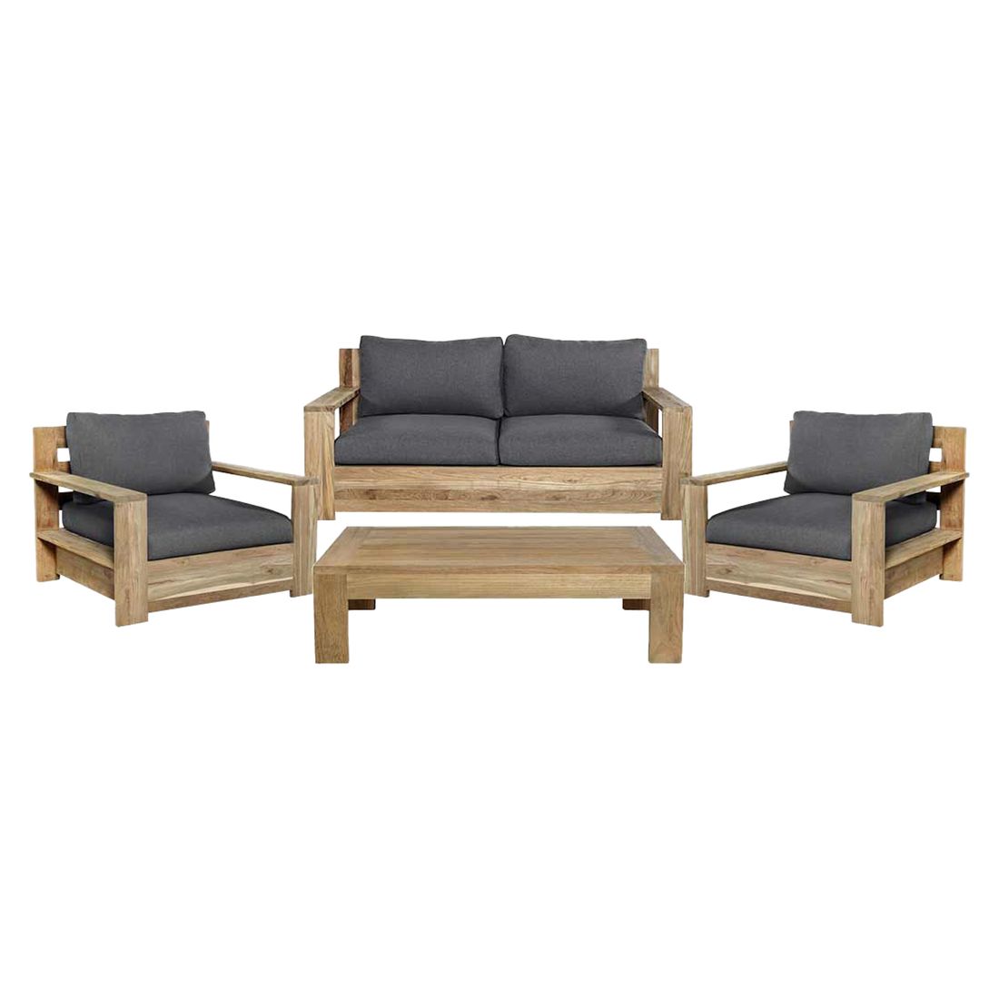 OUTLIV. Castello Loungeset 4-tlg. Recycelt Teak/Sunproof