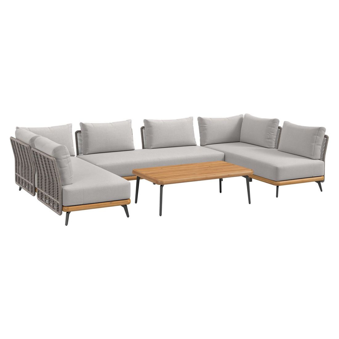 OUTLIV. Ava Ecklounge inkl. Loungetisch Akazie/Rope/Polyester