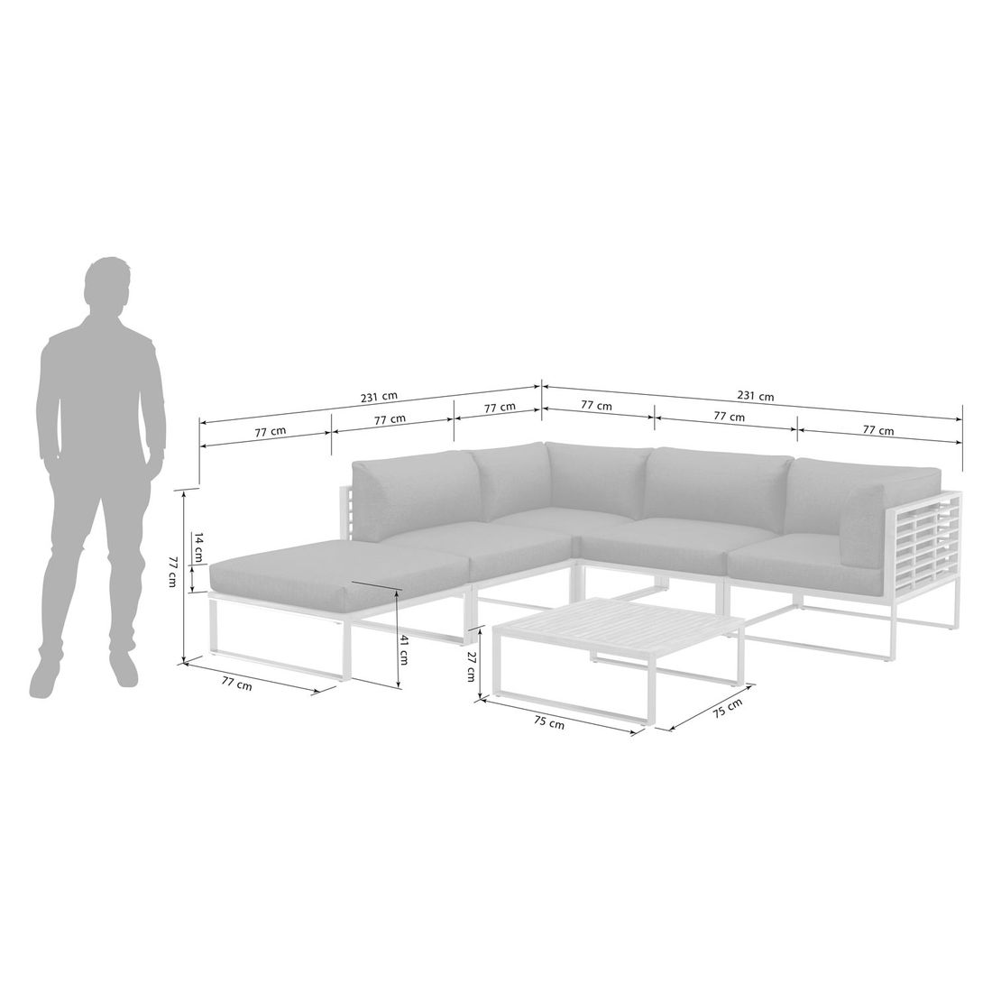 OUTLIV. Sumba Ecklounge Edelstahl/Polyester