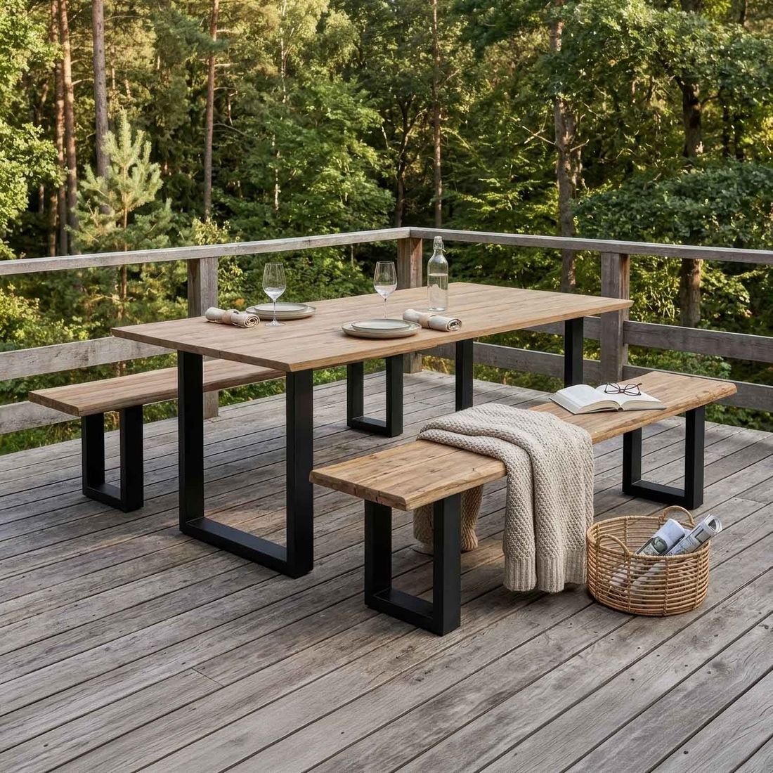 OUTLIV. Orlando Gartenmöbel-Set L (6 Plätze) Tisch 160x90cm
