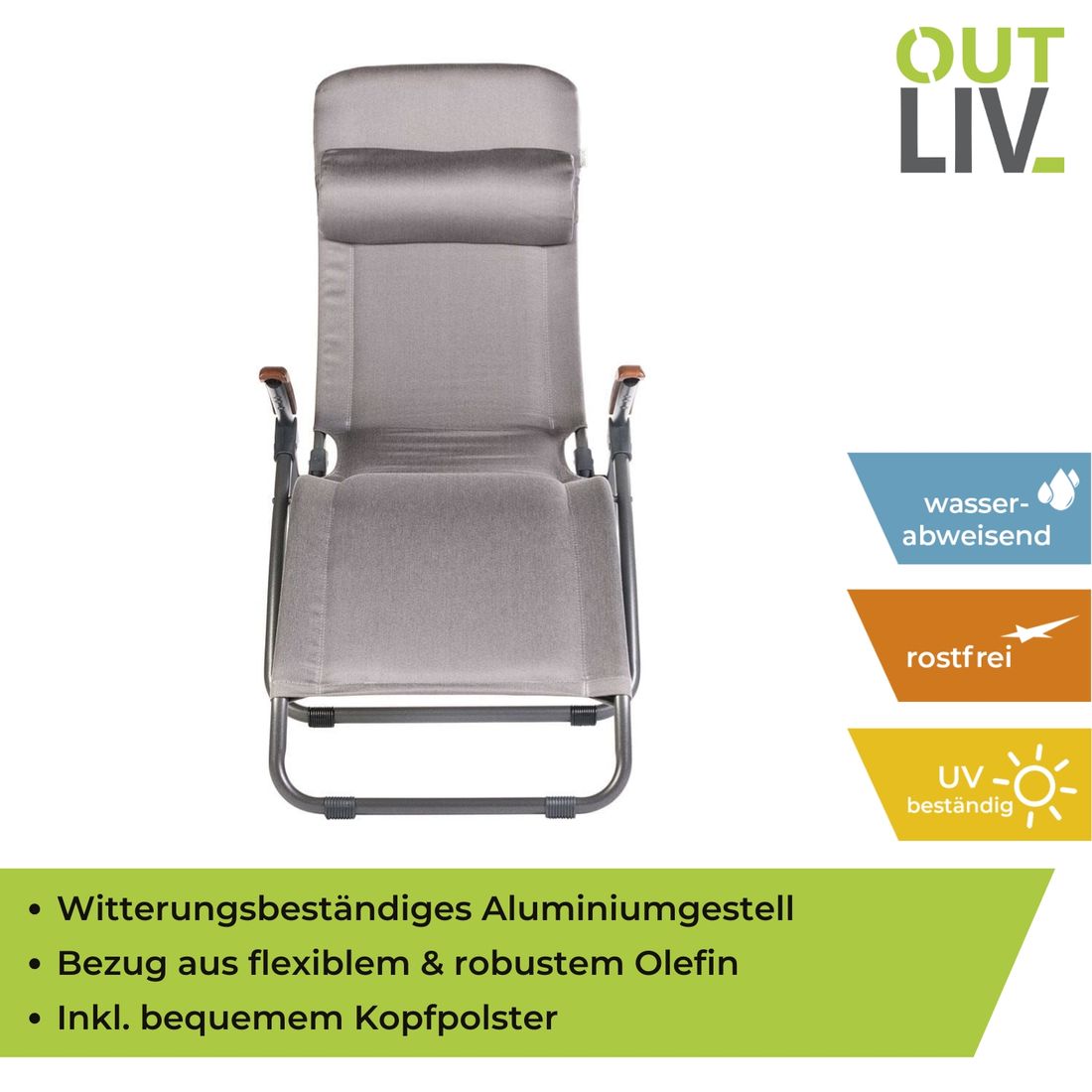 OUTLIV. Brada Deluxe Bäderliege Aluminium/Olefin