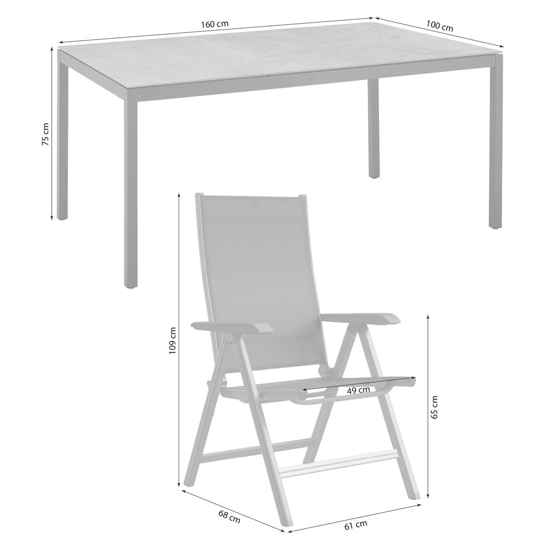 Kettler Basic Plus Gartenmöbel-Set mit OUTLIV. Tisch Aluminium/Keramik