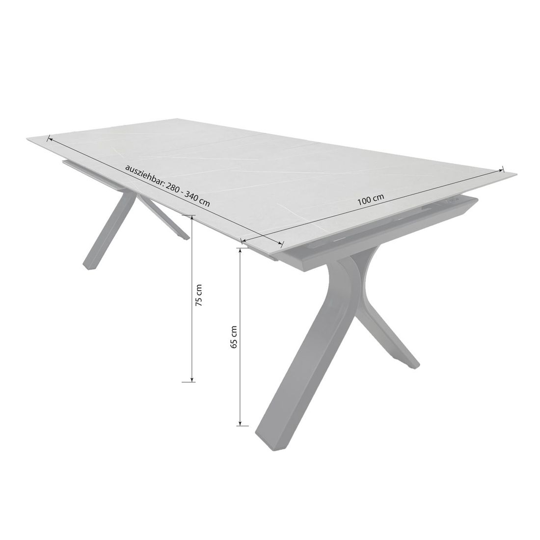 LC Garden Bari Ausziehtisch Aluminium/Sinterstone