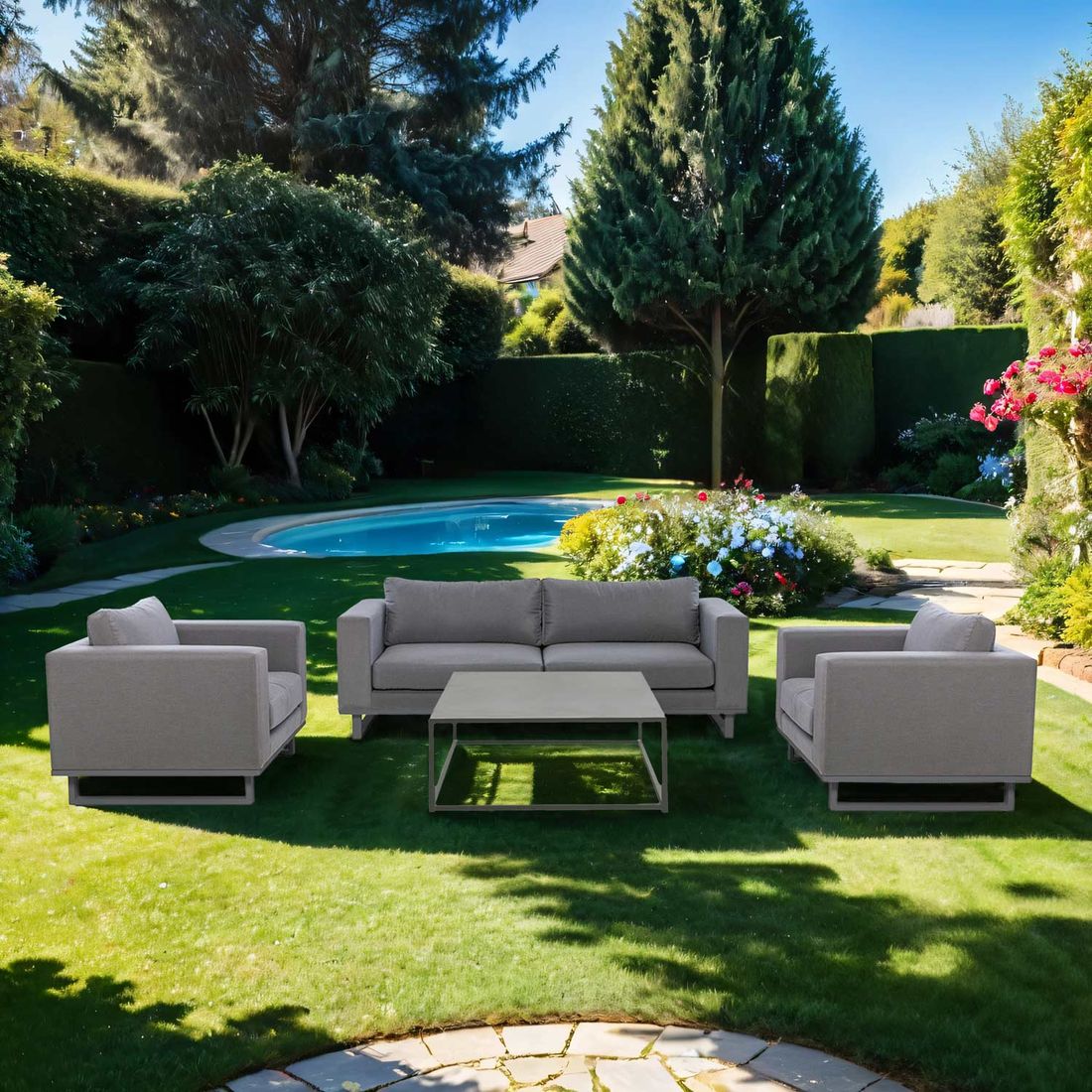 OUTLIV. Miami Loungeset Aluminium/Sunbrella