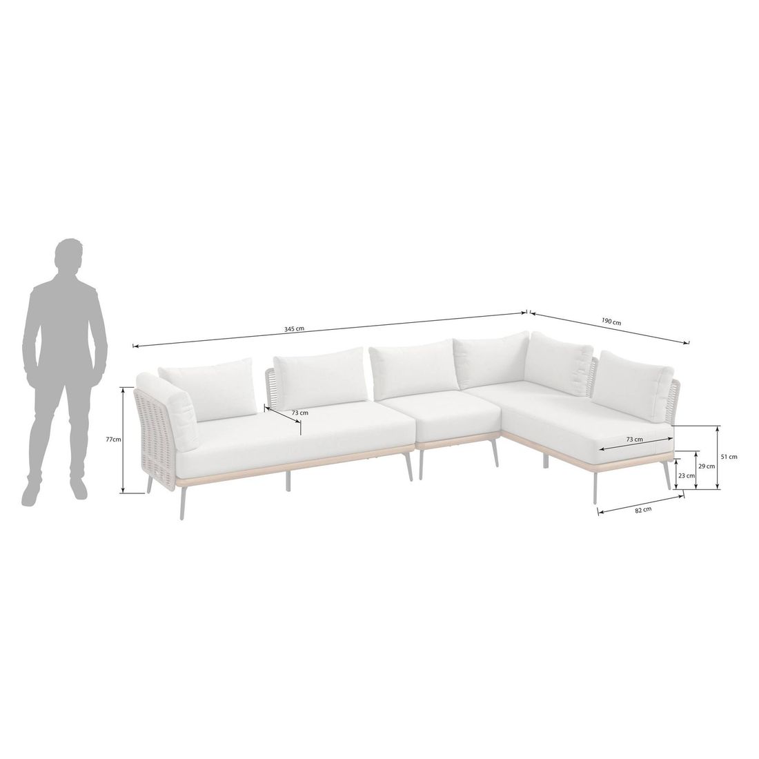 OUTLIV. Ava Dininglounge Akazie/Rope/Polyester