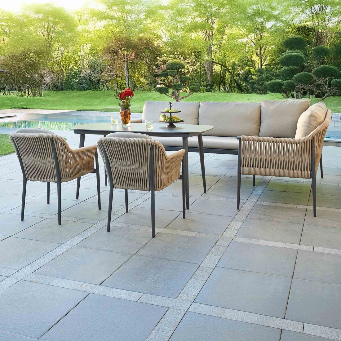 LC Garden Bari Ecklounge Aluminium/Rope/Olefin