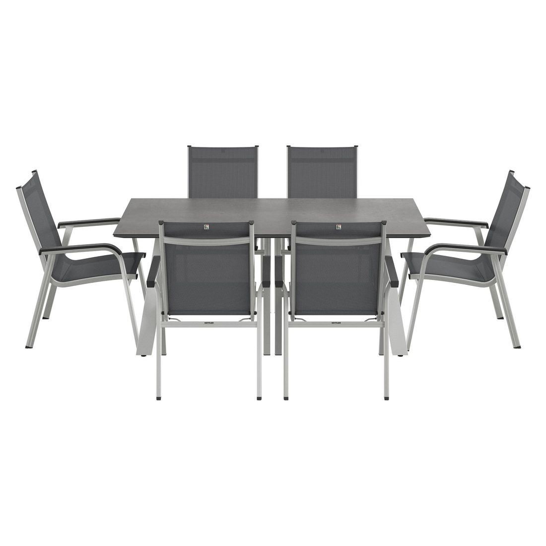 Kettler Basic Plus Gartenmöbel-Set L (6 Plätze) mit OUTLIV. Tisch 180x90cm
