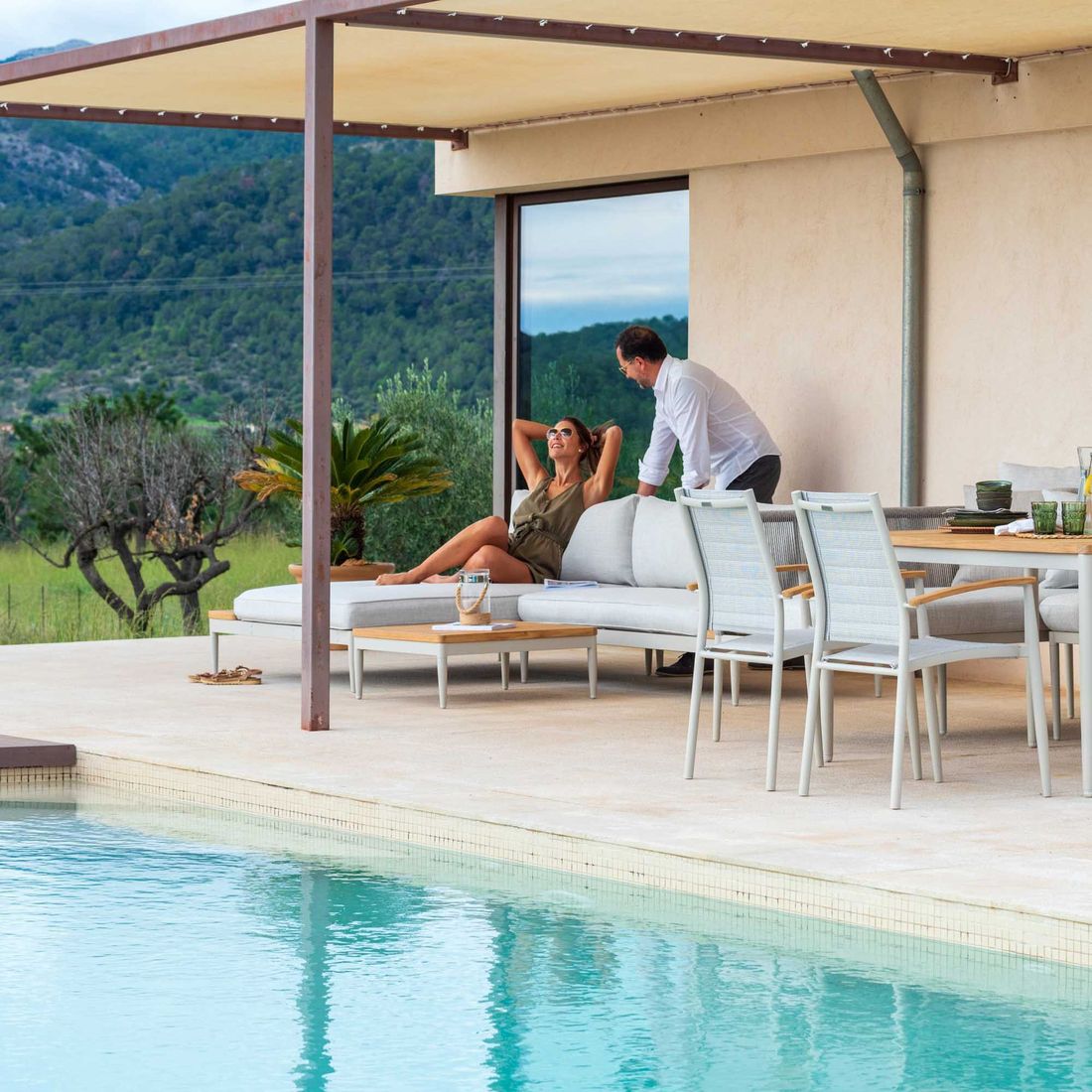 LifestyleGarden Topaz Ecklounge inkl. Loungetisch Aluminium/Olefin