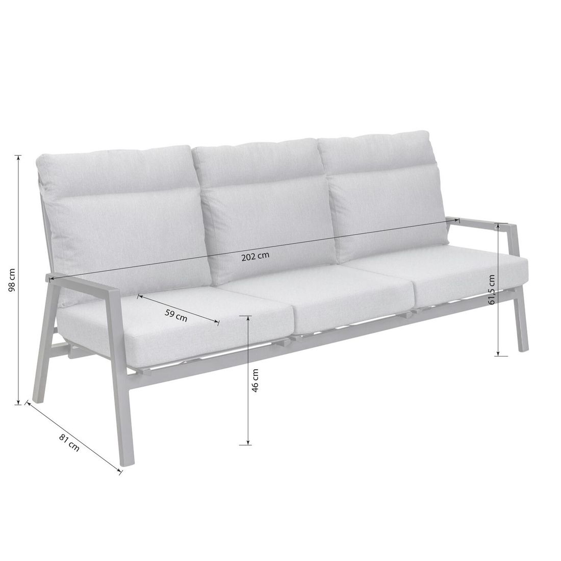 LC Garden Sondrino Diningsofa verstellbar Aluminium/Polyester