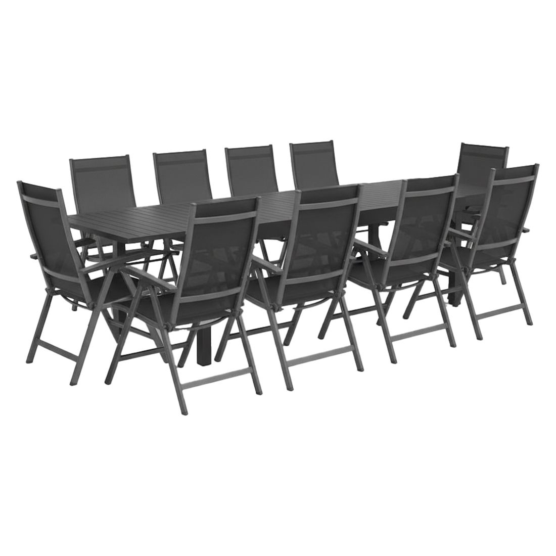 Kettler Basic Plus Gartenmöbel-Set XXL (10 Plätze) mit OUTLIV. Tisch 200/320x100,5cm