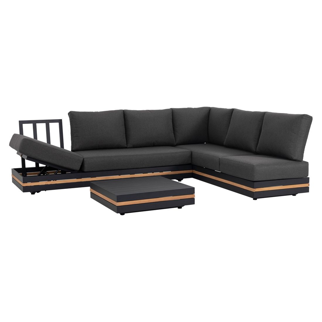 OUTLIV. Triest Ecklounge Aluminium/Teak/Spunpolyester