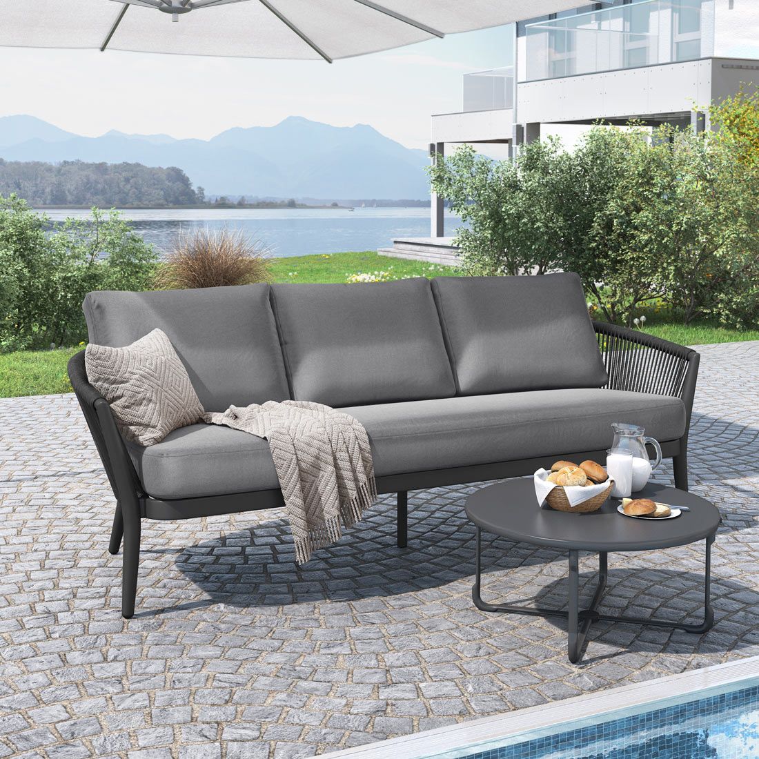 OUTLIV. Monet Gartenloungesofa Aluminium/Rope