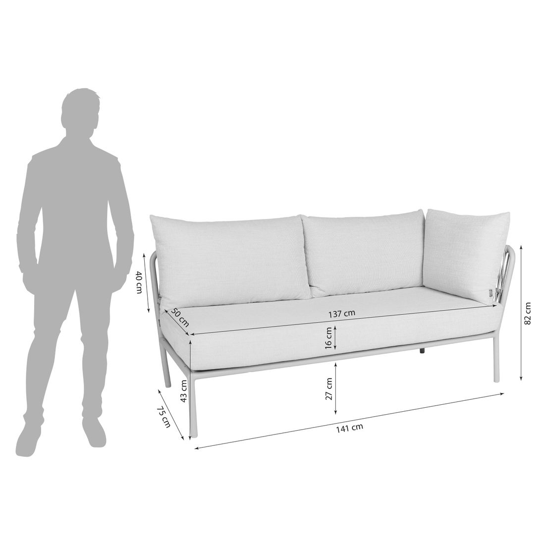 Stern Romy Endmodul Aluminium/Rope/Outdoorstoff