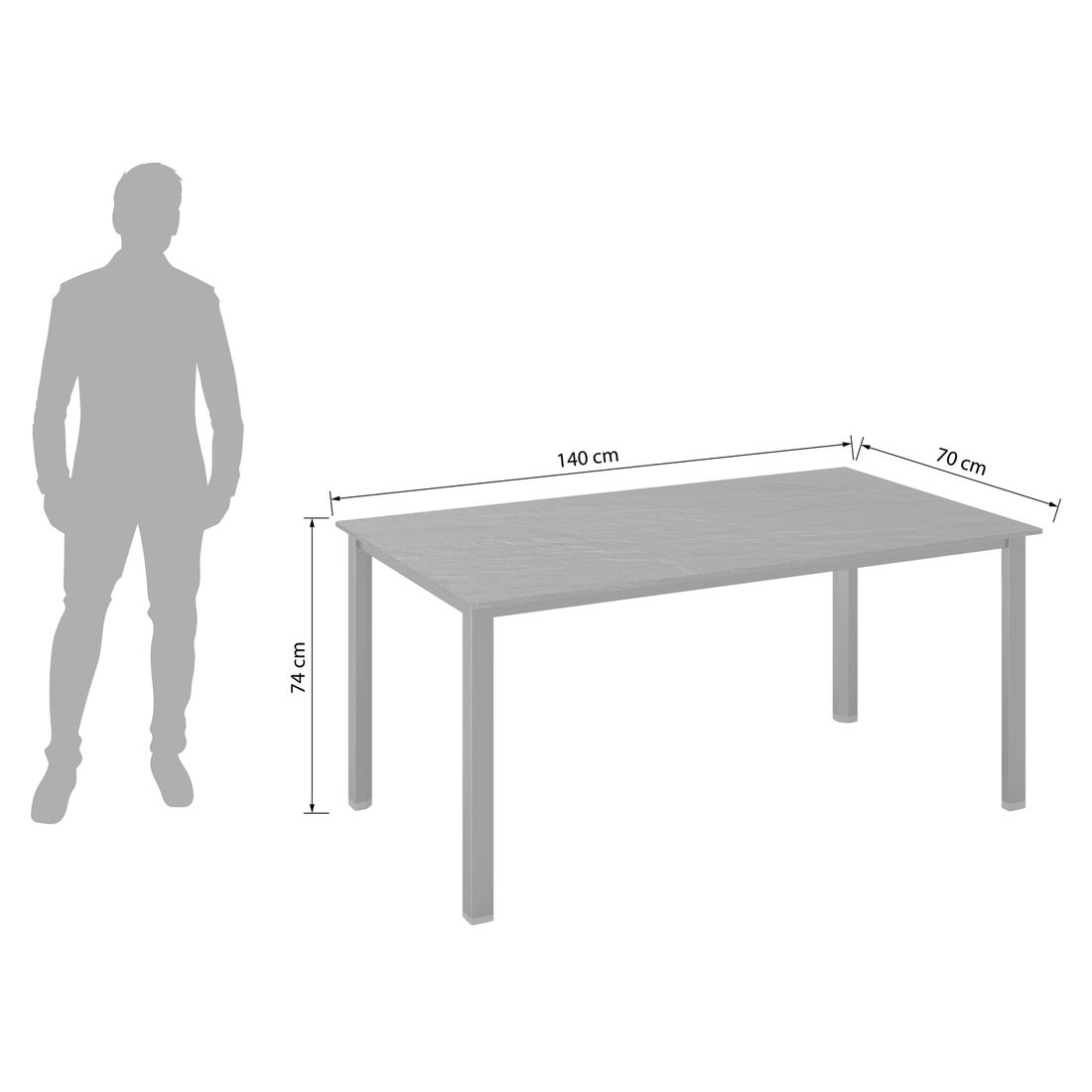 Kettler Cubic Gartentisch Aluminium/HPL