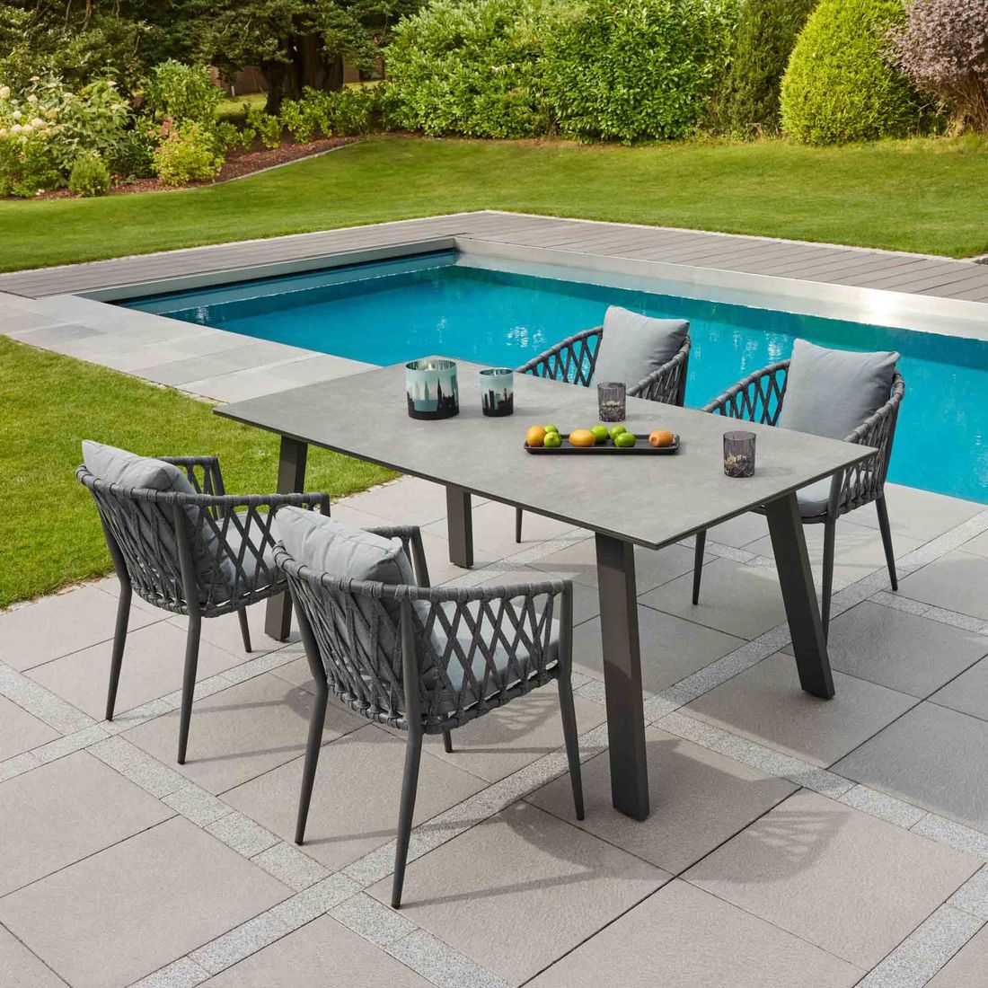 LC Garden Sunrest Gartentisch 180x90cm Aluminium/Glaskeramik