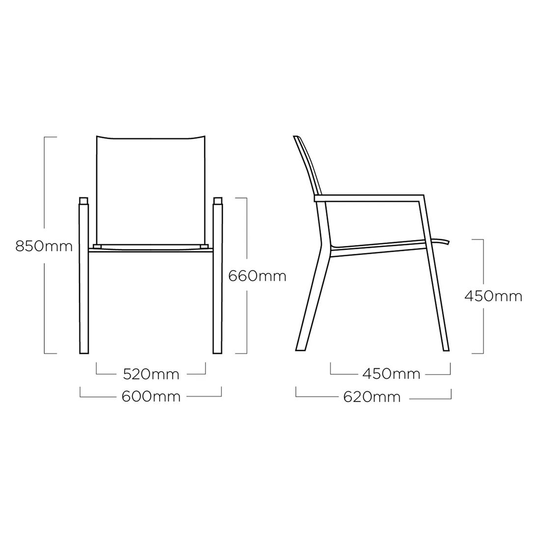 Kettler Rasmus Stapelsessel Aluminium/Outdoorgewebe