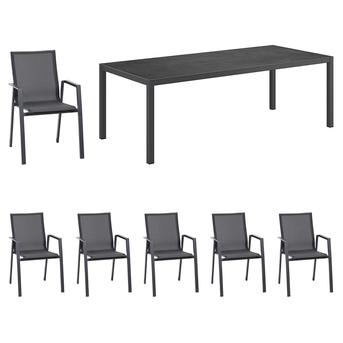 Siena Garden Reno Gartenmöbel-Set L (6 Plätze) Tisch 220x100cm