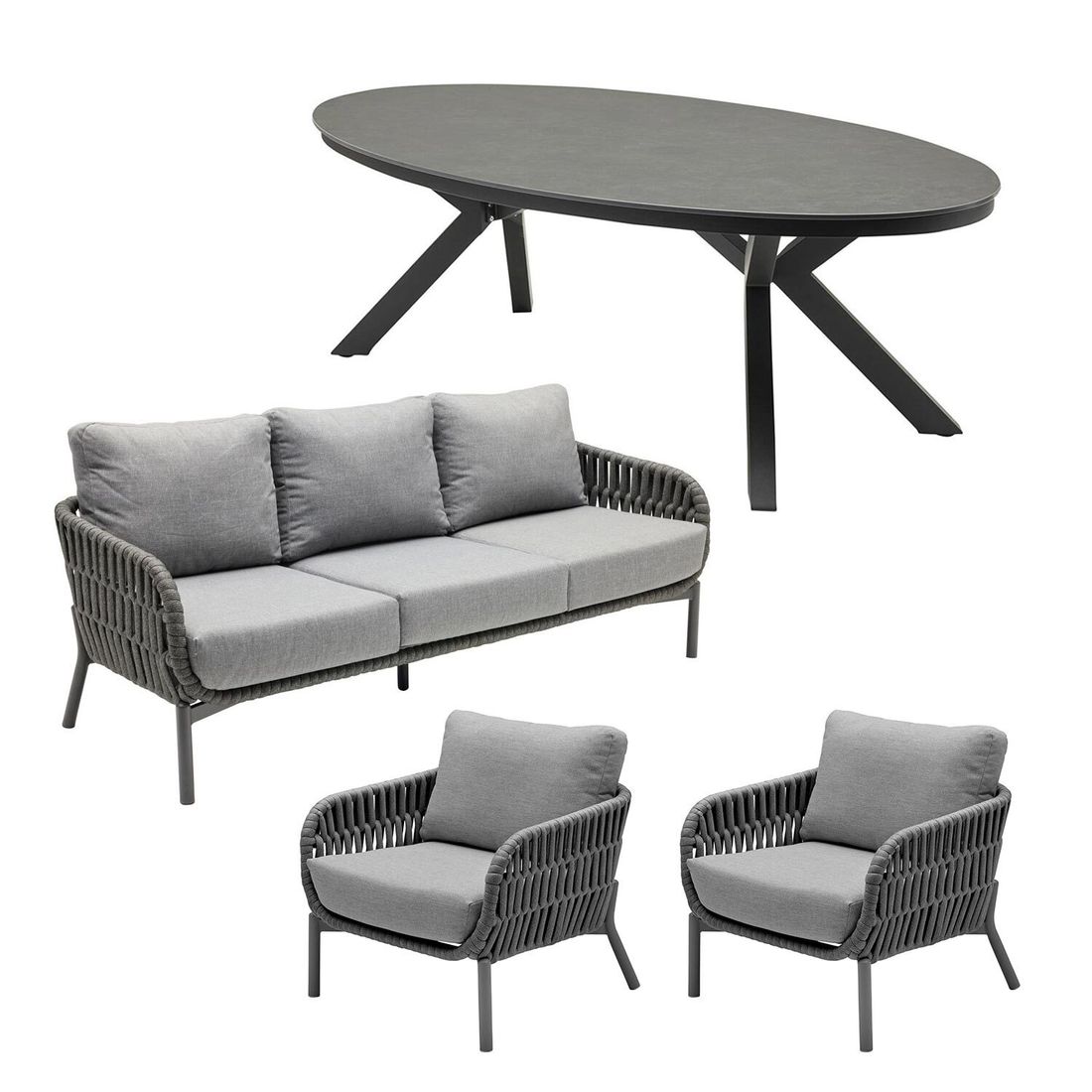 LC Garden Terano Gartenmöbel-Set Low Dining M (5 Plätze) Tisch 220x120cm