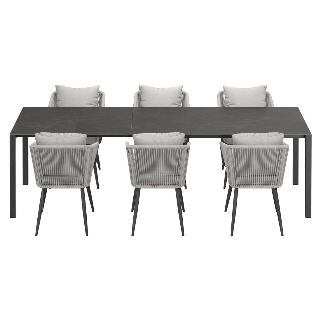 OUTLIV. Alex Gartenmöbel-Set 7-tlg. Tisch 160/217/267x91cm