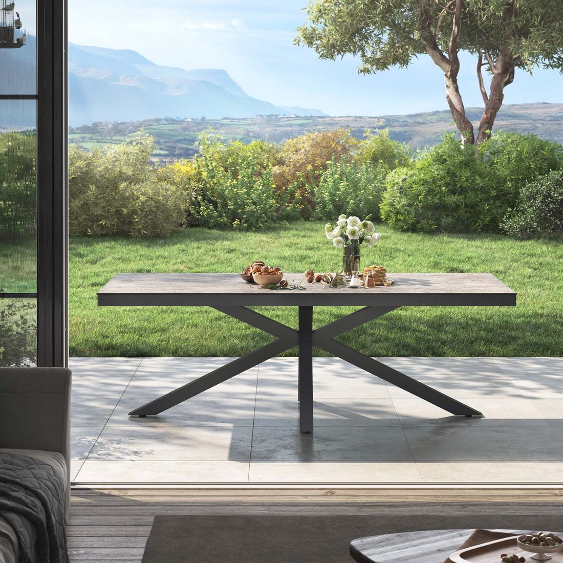 OUTLIV. Gartentisch 220x100cm Aluminium/Dekton