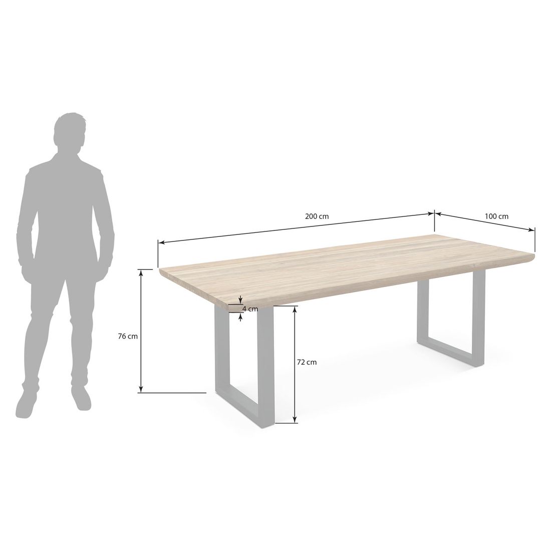 OUTLIV. Verona Gartenmöbel-Set M (4 Plätze) Tisch 200x100cm