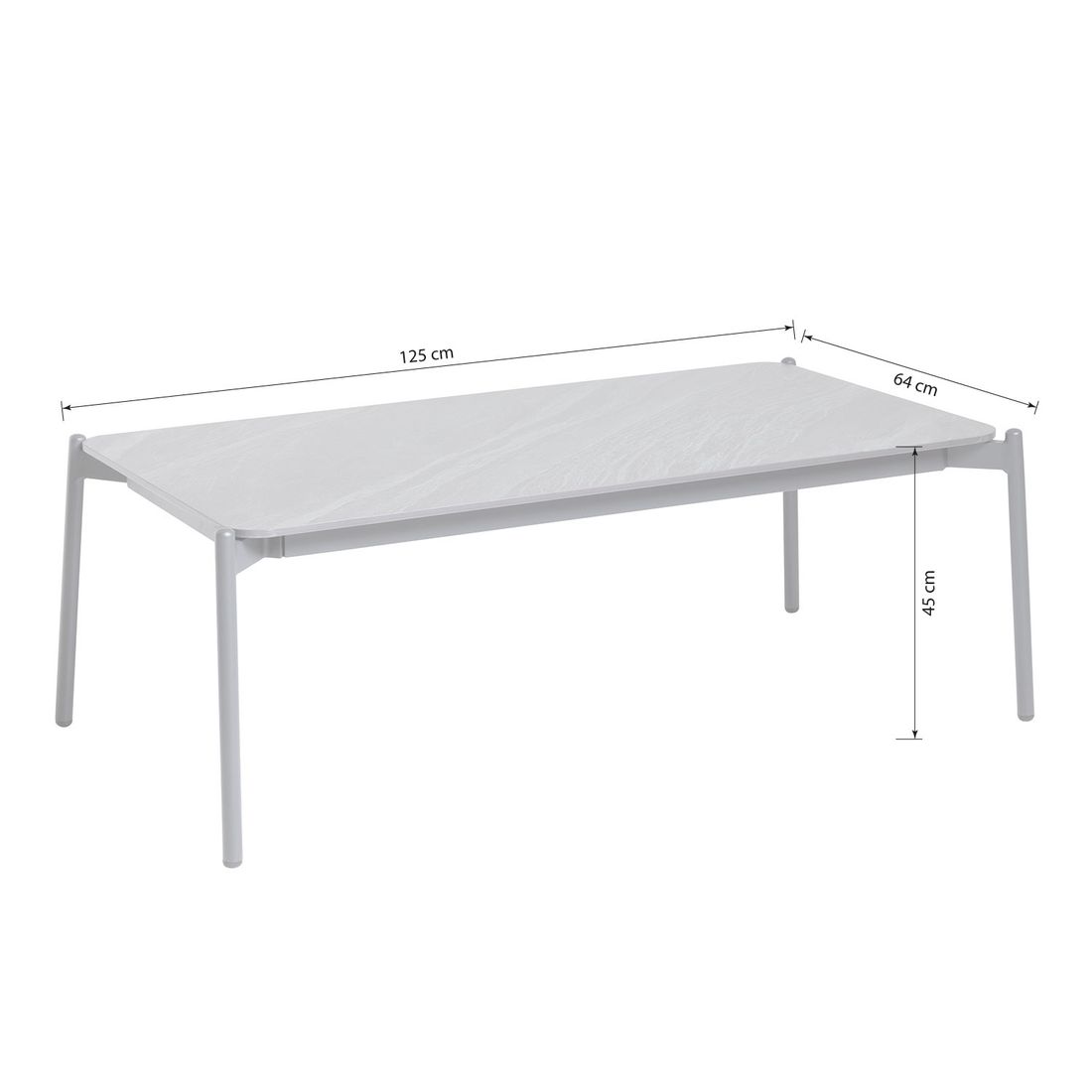 Interliving 7013 Loungetisch Aluminium/Sinterstein