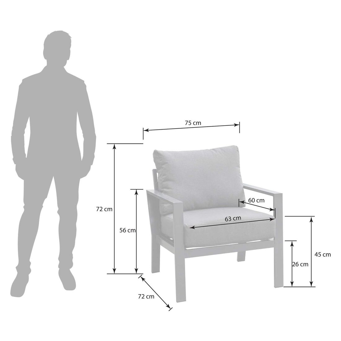 OUTLIV. Atlanta Loungesessel Aluinium/Olefin