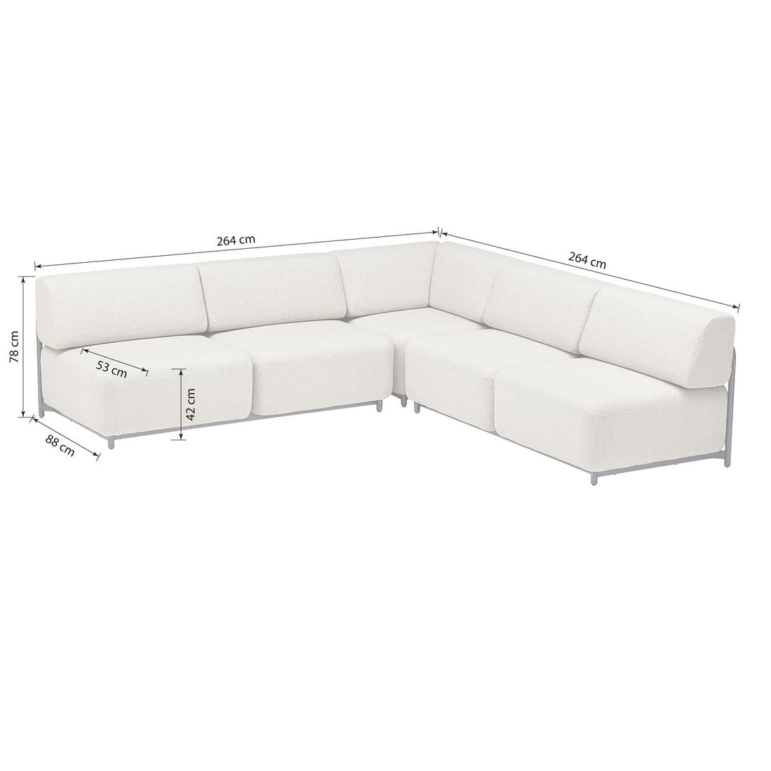 Kettler Tribe Ecklounge inkl. Beistelltische Aluminium/Polyester
