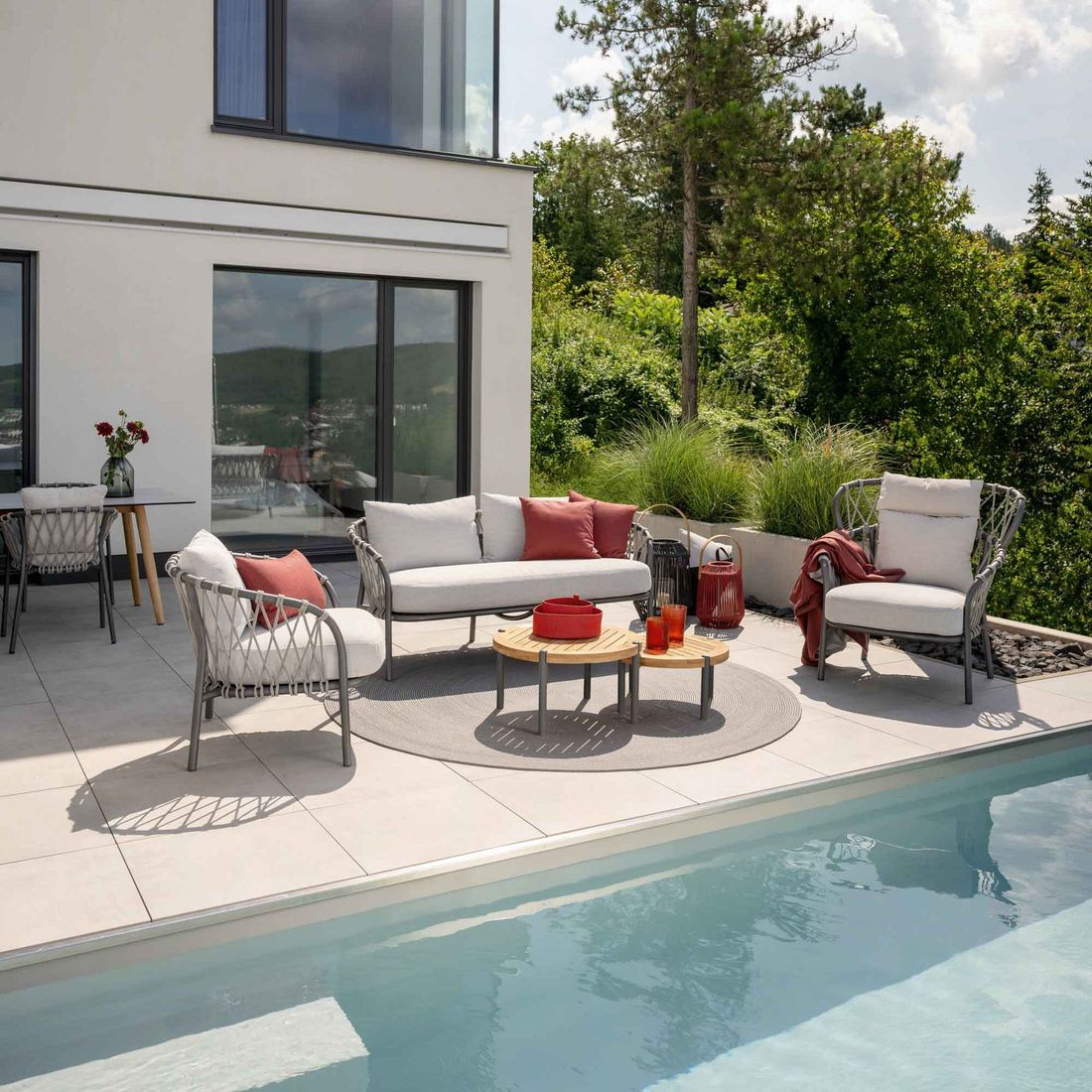 Stern Klea Loungesessel Aluminium/Rope/Outdoorstoff