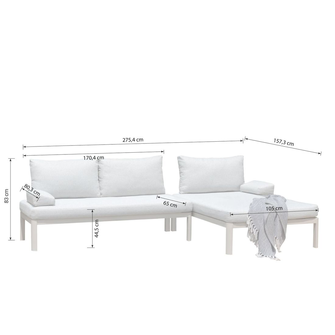 LifestyleGarden Berlin Ecklounge Aluminium/Polyester
