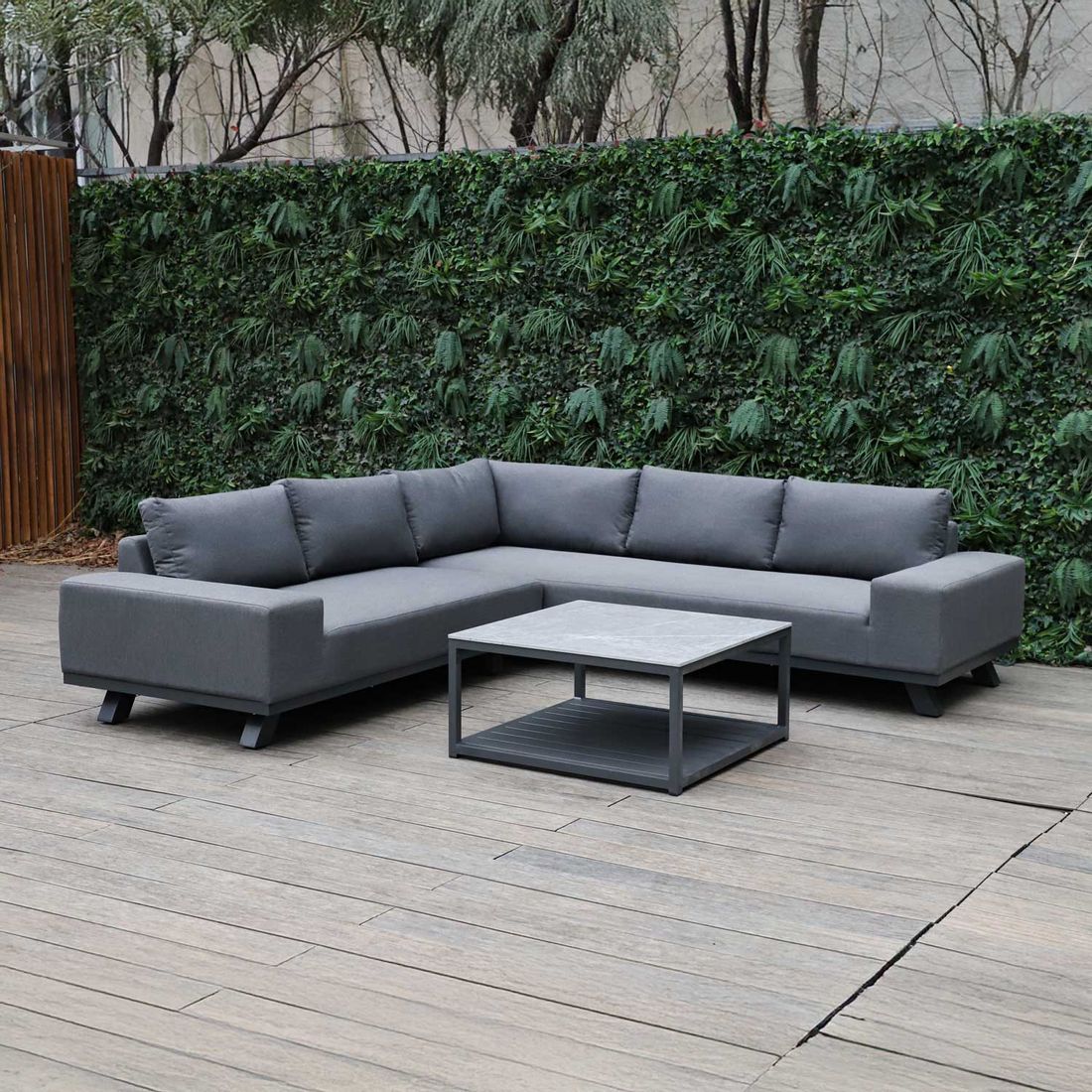 OUTLIV. Madagaskar Ecklounge inkl. Loungetisch Aluminium/Creacryl