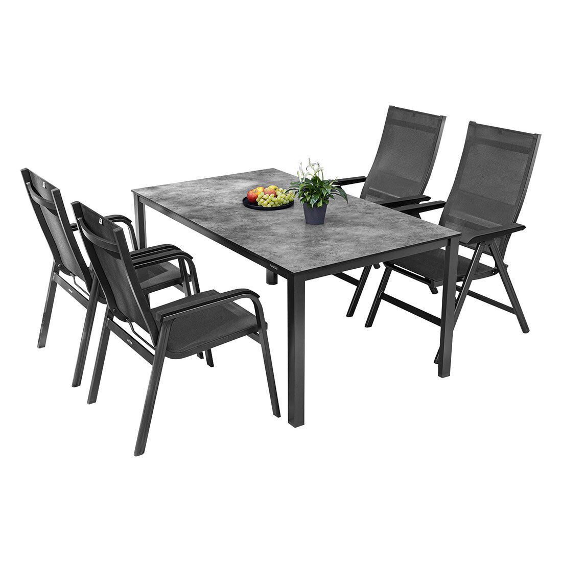 Kettler Basic+ Premium Gartenmöbel-Set M (4 Plätze) Tisch 160x95cm