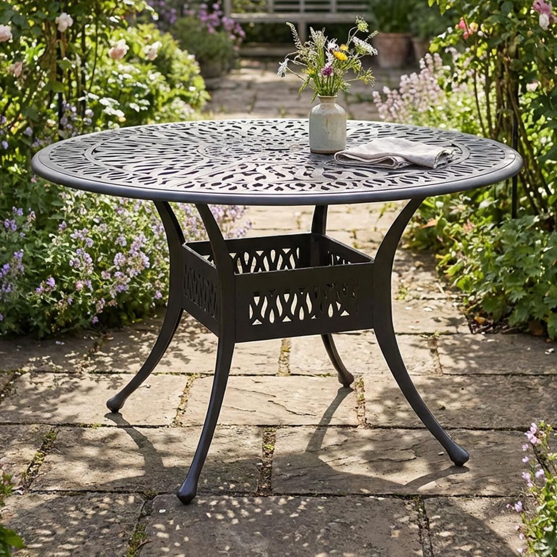 Hartman Amalfi Gartentisch Ø120cm Aluminiumguss