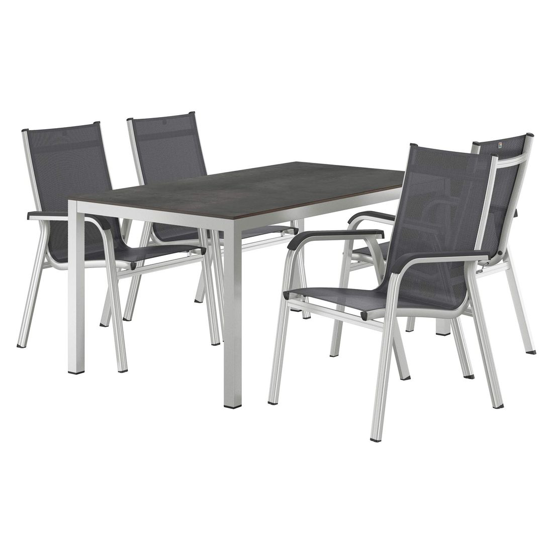 Kettler Basic Plus Gartenmöbel-Set M (4 Plätze) mit OUTLIV. Tisch 160x90cm