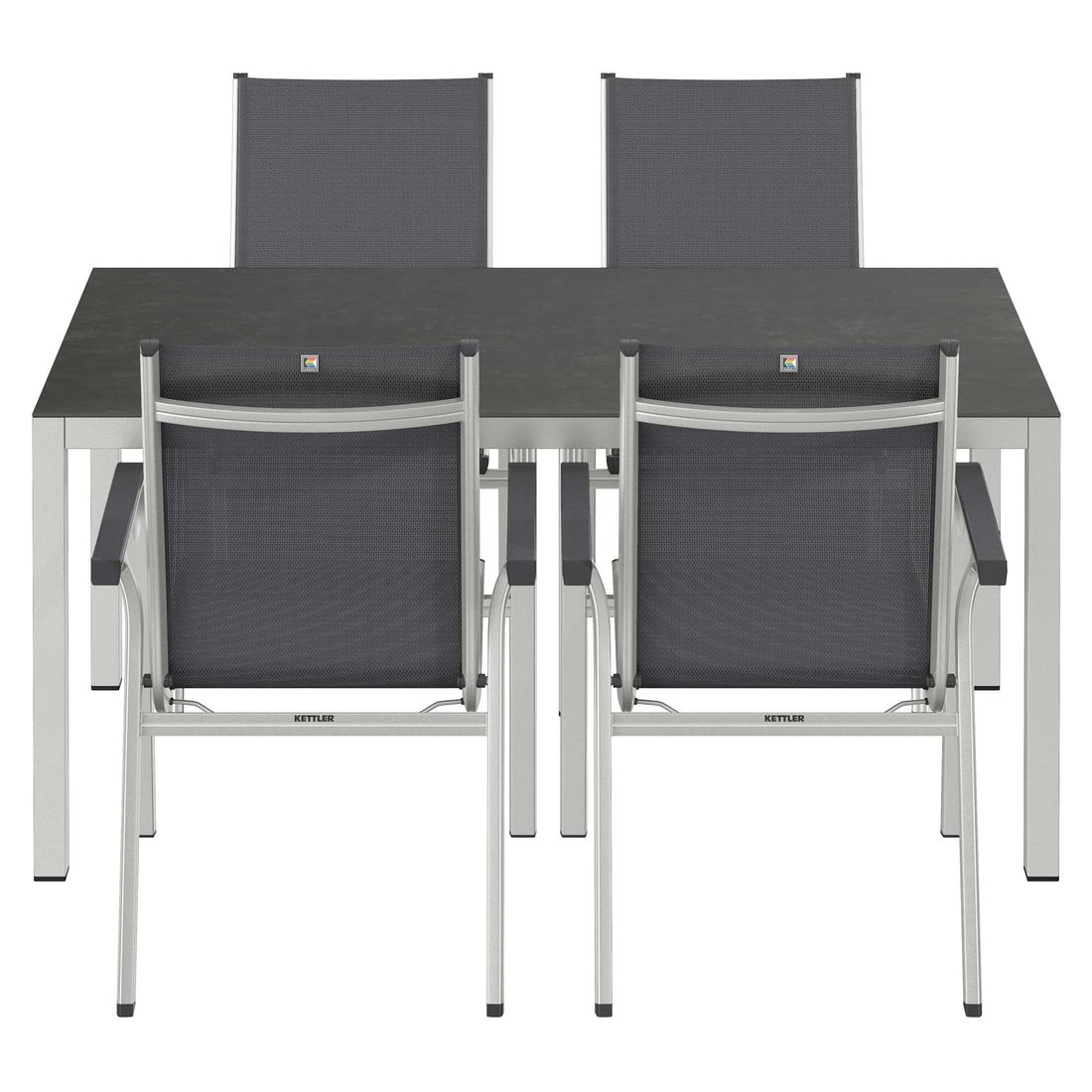 Kettler Basic Plus Gartenmöbel-Set M (4 Plätze) Tisch 160x90cm