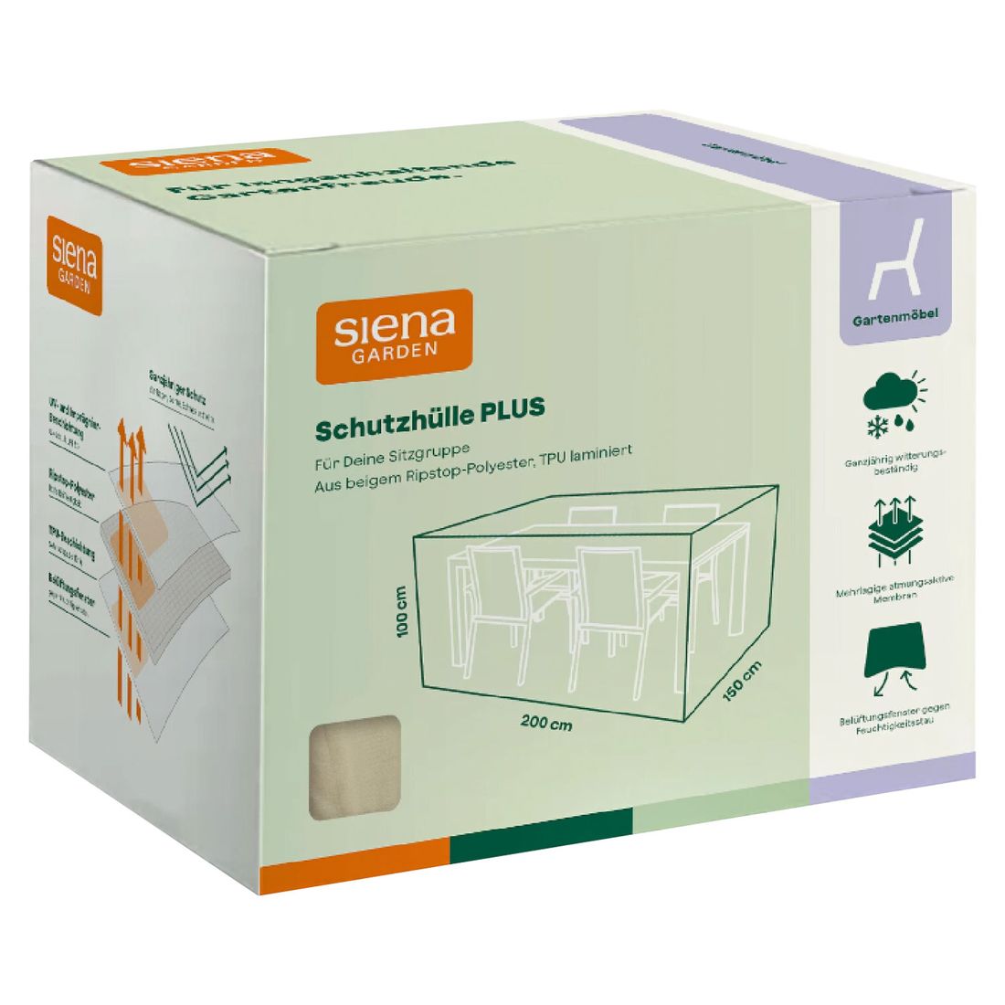Siena Garden Plus Gartenmöbel-Set Schutzhülle 200x150x100cm